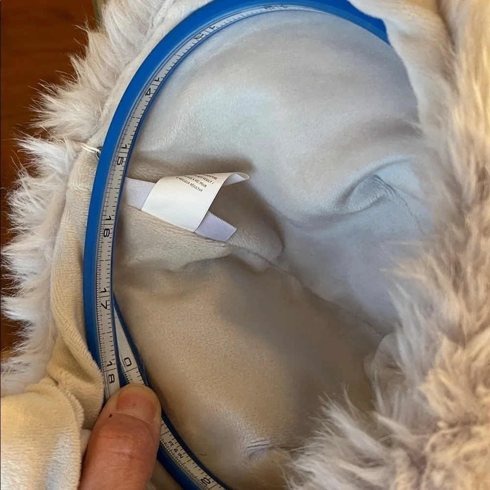 Restoration Hardware LUXE Fur Baby Animal Hood - Grey - 12 Months NWT